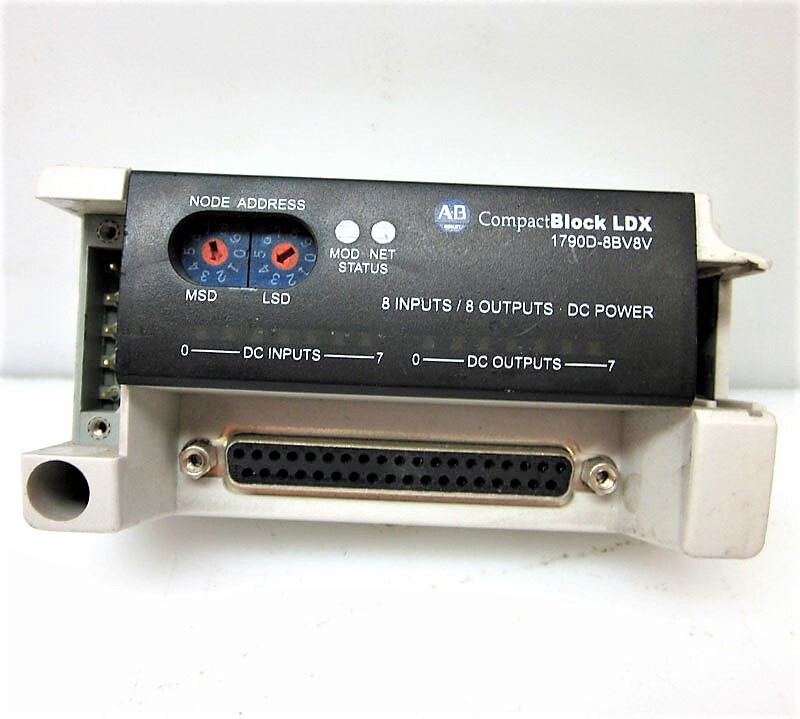 Allen Bradley 1790D-8BV8V COMPACT Block DeviceNet LDX, 24VDC, 8 Universal In/8 Source Out Base Block, D-Shell