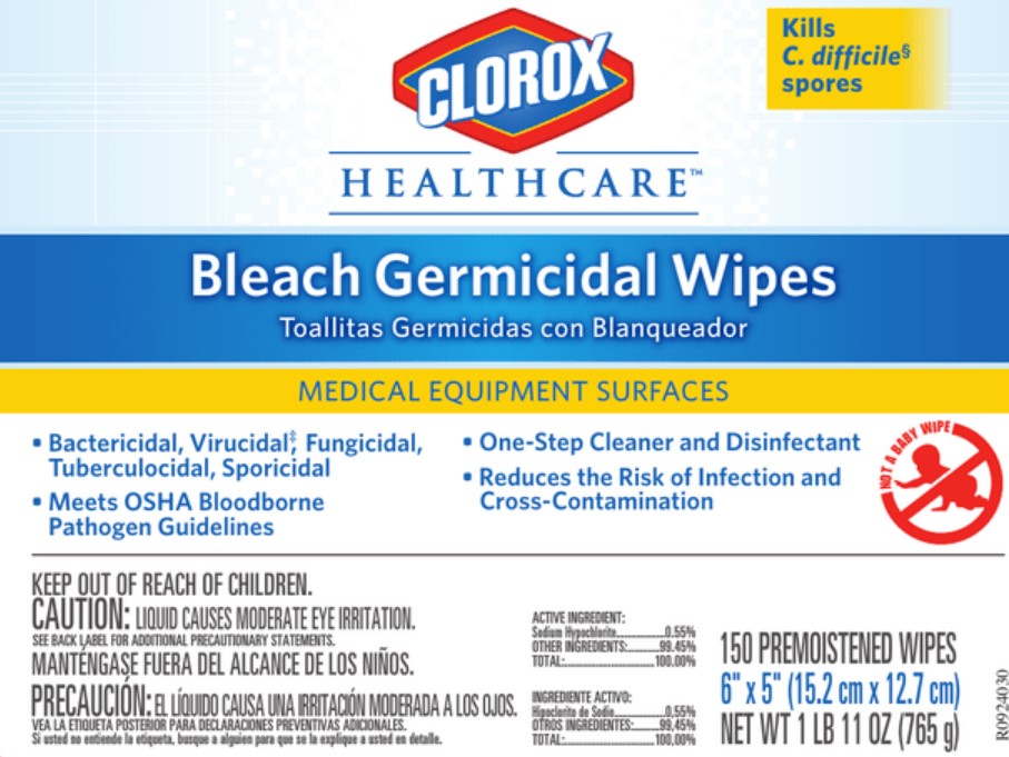 Clorox Healthcare Bleach Germicidal Wipes