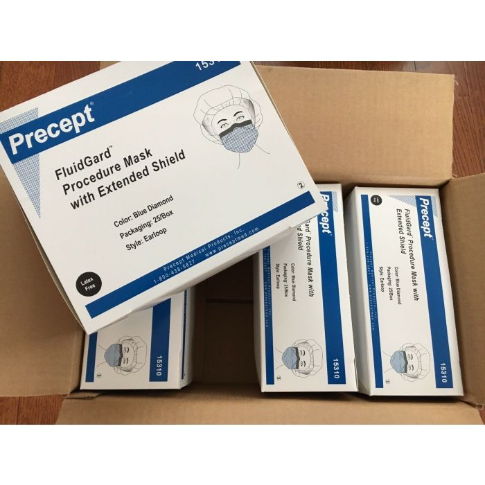 PRECEPT MEDICAL 15310 Precept Fluidgard Procedure Masks With Face ...