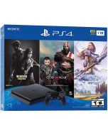 PS4 Slim Bundle - God of War, The Last of US Remastered, and Horizon Zero Dawn