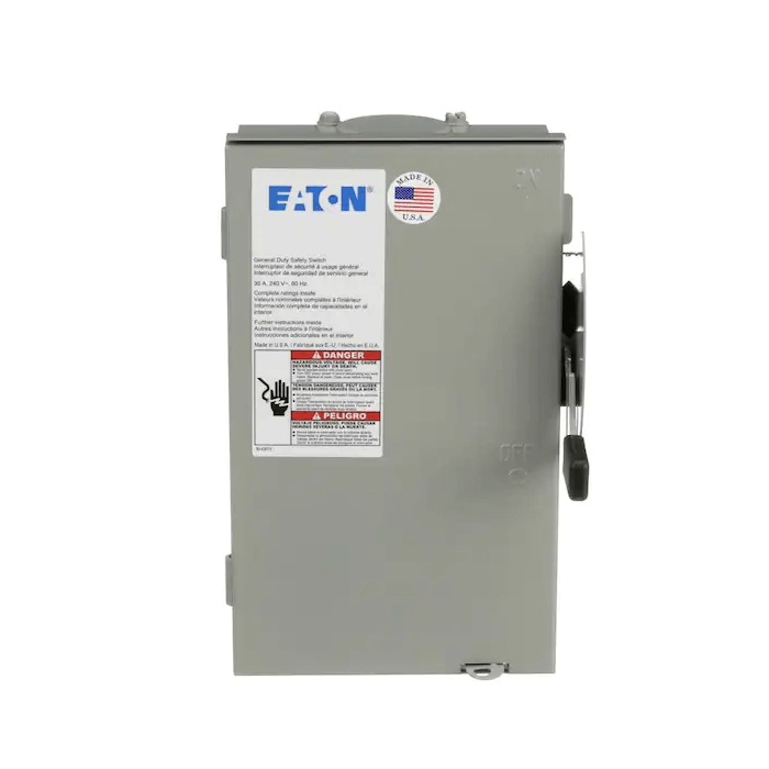 Eaton Cutler Hammer NON FUSED DISCONNECT BOX 30A, 240V,3PH.