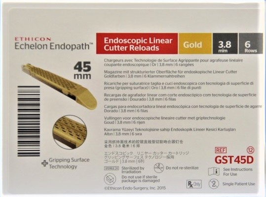 ETHICON GST45D - ECHELON FLEX GST SYSTEM 45MM GOLD RELOAD WITH GRIPPING SURFACE TECHNOLOGY
