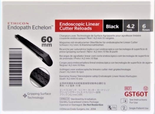ETHICON GST60T - ENDOPATH ECHELON RELOAD: BLACK 6 ROWS RELOAD 60MM - 4.2MM