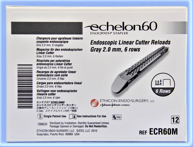 ETHICON ECR60M - ECHELON 60 RELOAD: GRAY ENDOSCOPIC LINEAR CUTTER 6 ROWS RELOAD 60.0MM - 2MM