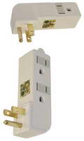 JUMBO 125 VOLTS AC TRIPLE OUTLET GROUNDED SPLITTER