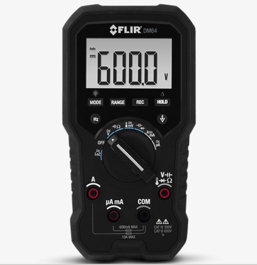 FLIR HVAC TRMS Digital Multimeter with Temperature and NIST