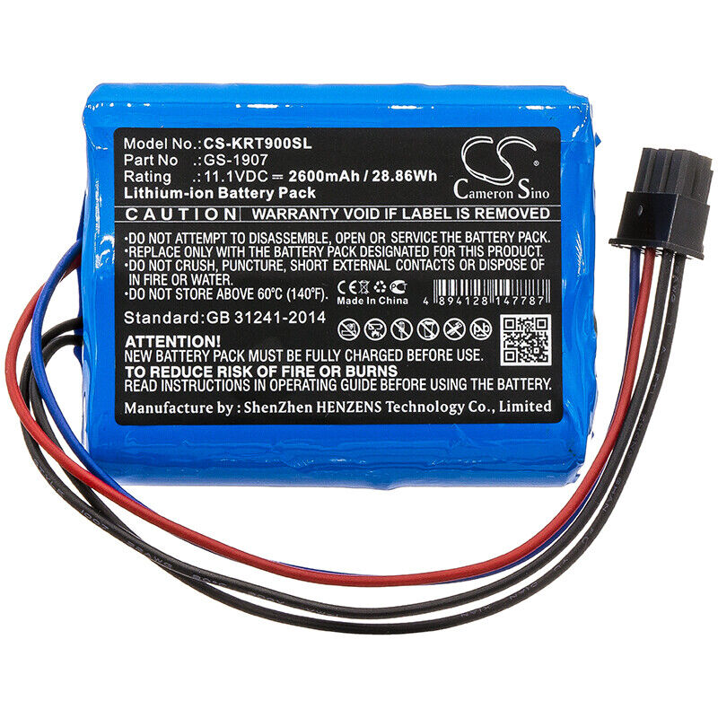 GS-1907 Battery for Kronos InTouch 9000 2600mAh Time Clock