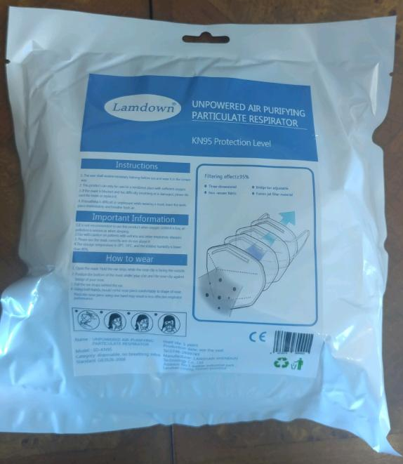 Lamdown KN95 Face Mask Particulate Respirator