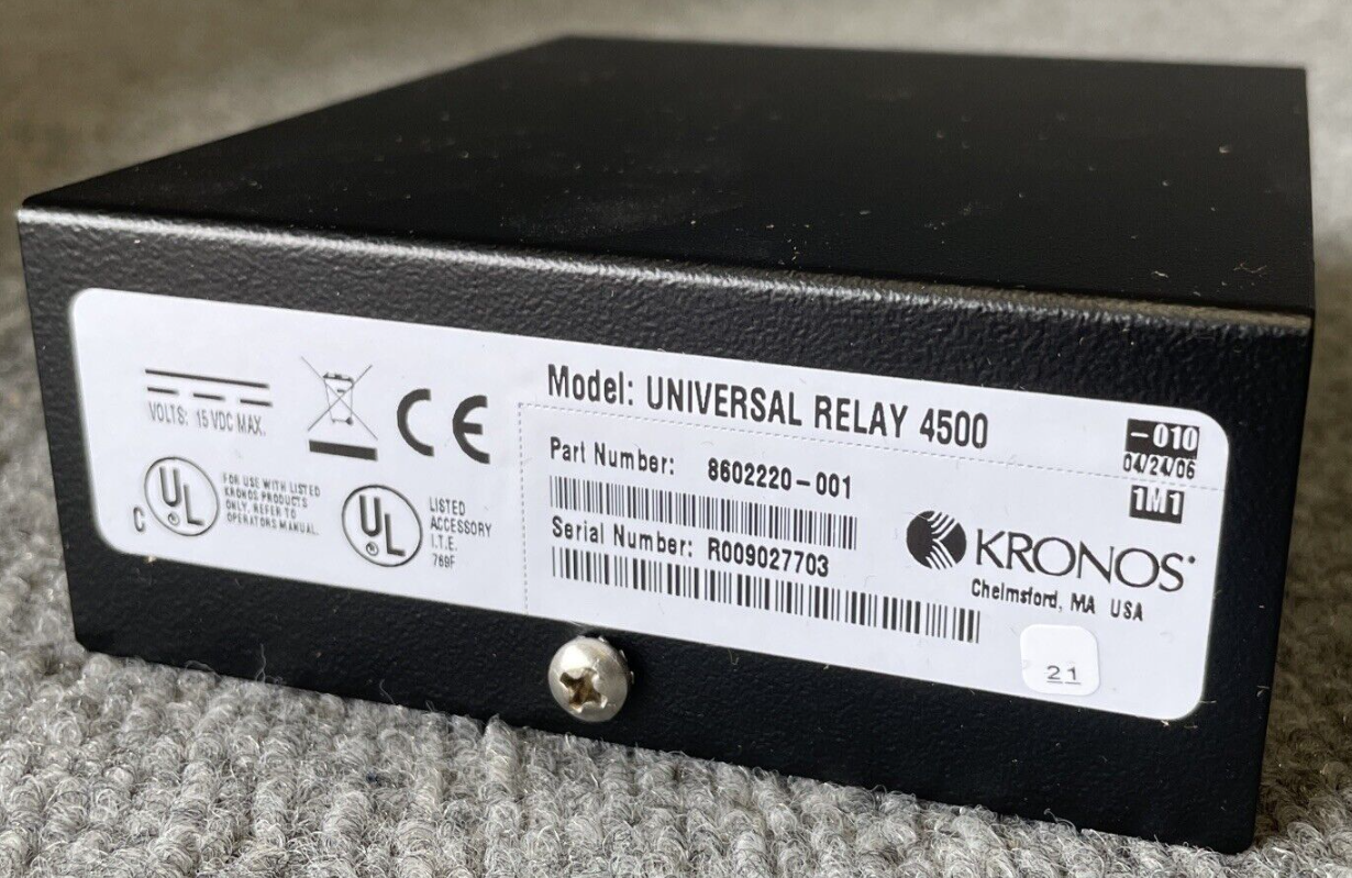 KRONOS 4500 8602220-001 UNIVERSAL BELL RELAY 