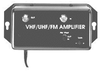 UHF/VHF/FM HIGH GAIN DISTRIBUTION AMPLIFIER WITH FM TRAP