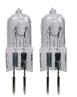 TWO 50W HALOGEN 120 VOLT JCD TYPE BI-PIN BULBS ON A BLISTER CARD