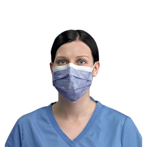 Pri-Med PG4-1073 Level 3 Anti-Fog Foam Earloop Face Mask Indigo 3-Ply With Filter 50/Box