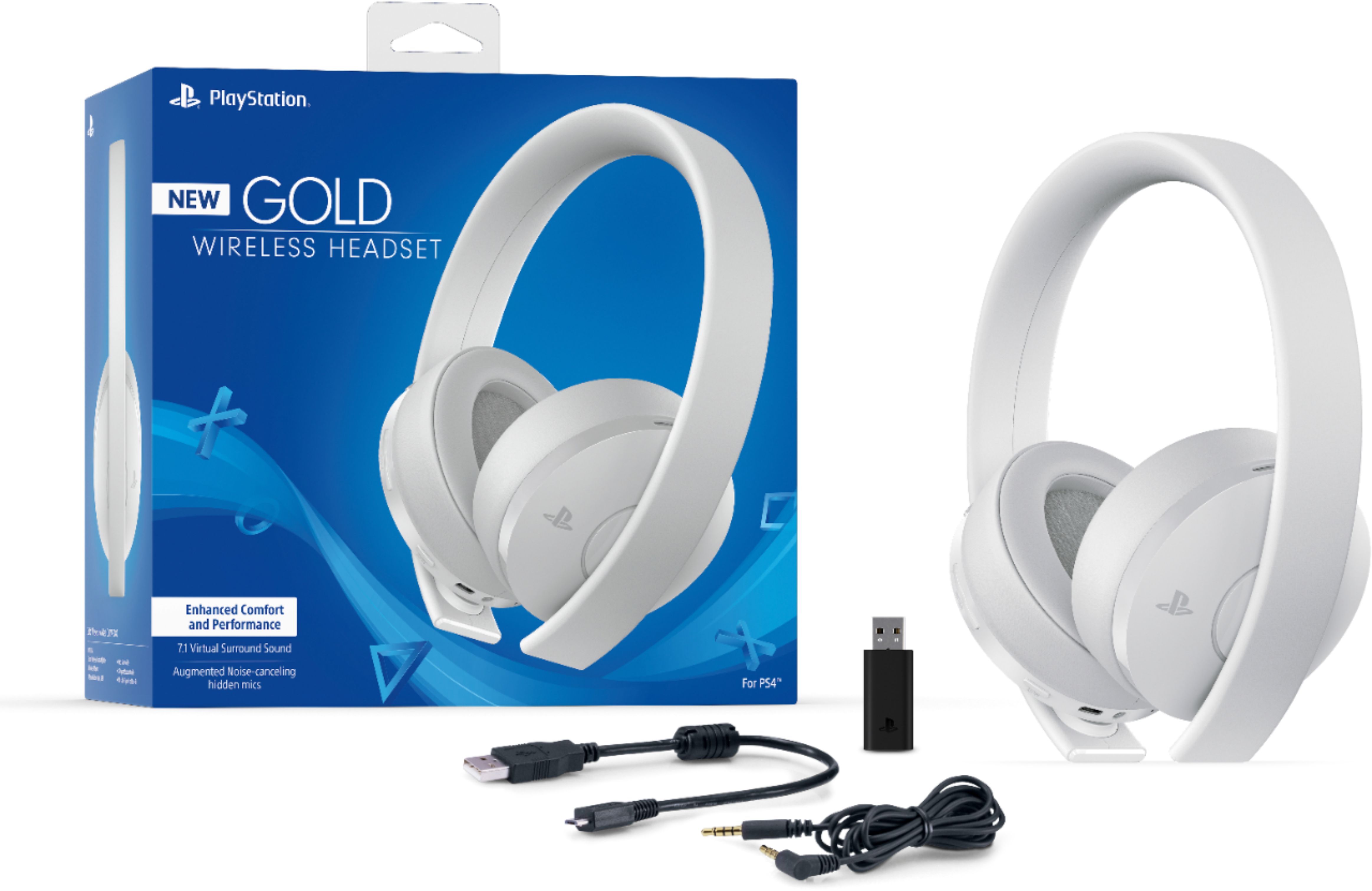PS4 Gold Wireless Headset - White