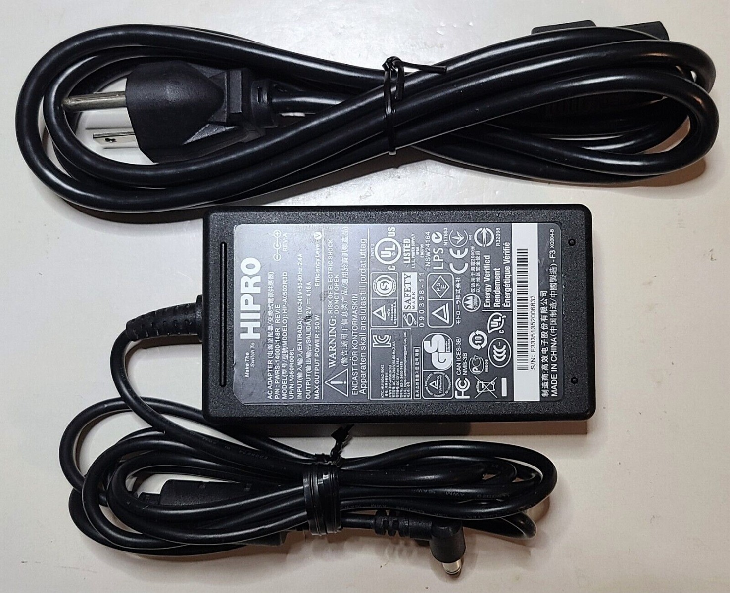  PWRS-1400-148R AC Adapter 50W 12V Fits Zebra MC92N0 / MC7x Charger