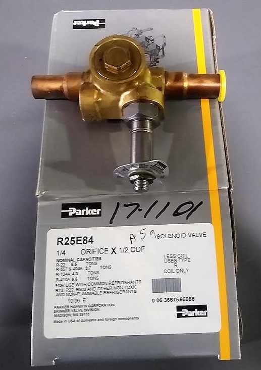 Parker Hannifin VALVE, SOLENOID R25E84 -1/4 ORIFICE X 1/2ODF, LESS COIL