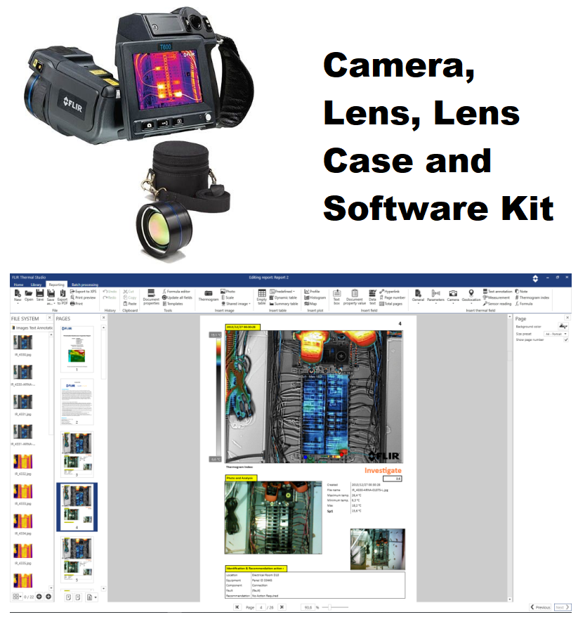 FLIR - T600 with standard 25° Lens and optional 15° Lens (15°, f=41.3mm) w/Case and FLIR Thermal Studio Pro - 12 Month Subscription