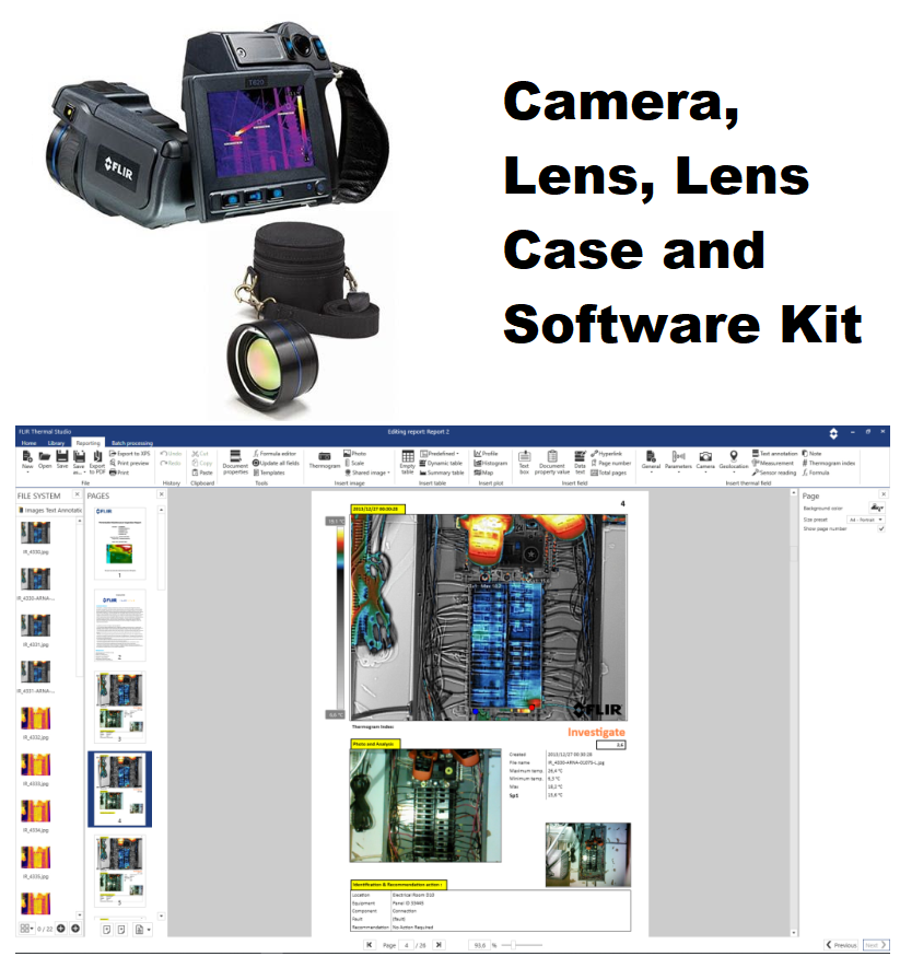 FLIR - T620 with standard 25° Lens and optional 15° Lens (15°, f=41.3mm) w/Case and FLIR Thermal Studio Pro - 12 Month Subscription