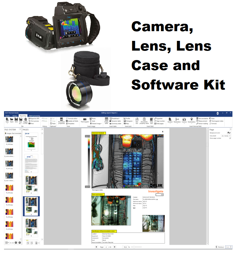 FLIR -  T640 with standard 25° Lens and optional 15° Lens (15°, f=41.3mm) w/Case and FLIR Thermal Studio Pro - 12 Month Subscription