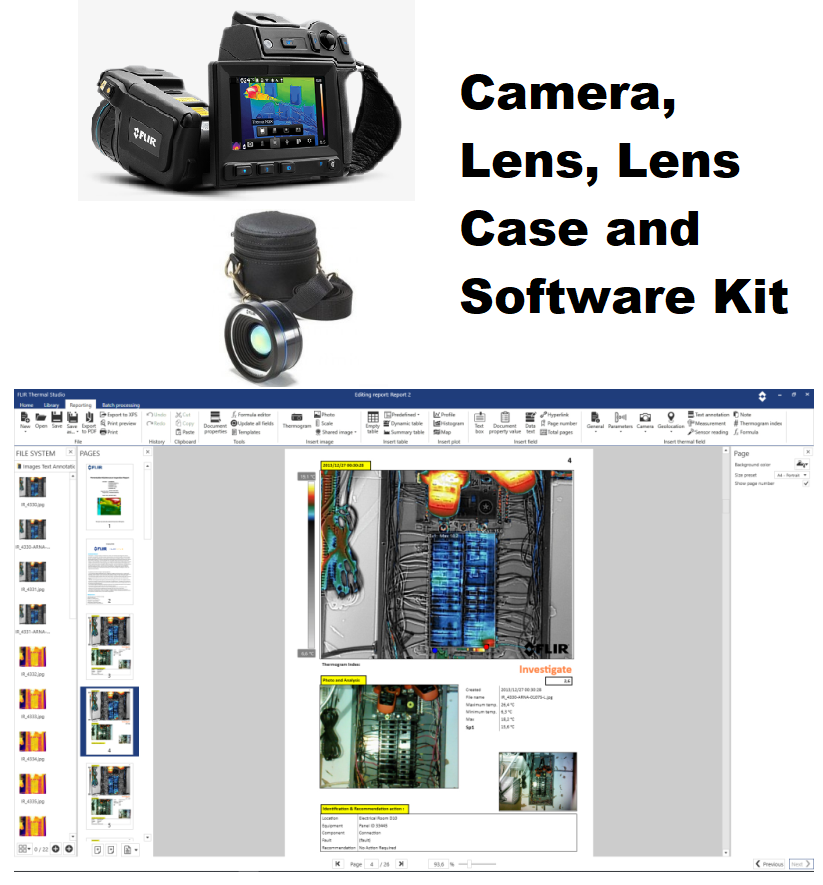 FLIR - T660 with standard 25° Lens and optional 15° Lens (15°, f=41.3mm) w/Case and FLIR Thermal Studio Pro - 12 Month Subscription