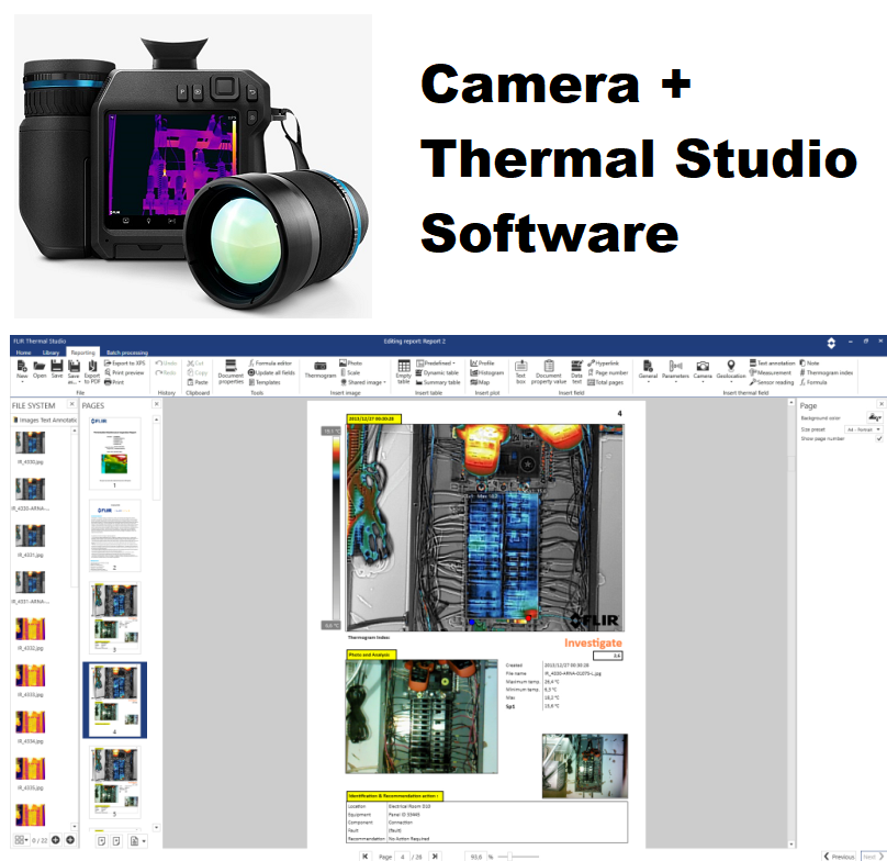 FLIR - T840 w/42° Lens, 464x348, -20°C to 1500°C, w/FLIR Thermal Studio Pro - 12 Month Subscription