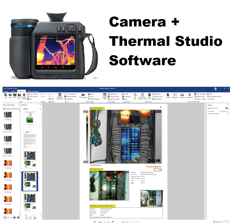 FLIR - T860 w/ 24° & 14° Lens, 640x480, -40°C to +2000°C, w/NIST Calibration and FLIR Thermal Studio Pro - 12 Month Subscription