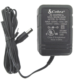 COBRA SJ-12020U 12VDC 200MA WITH 2.1 X 5.5MM BARREL