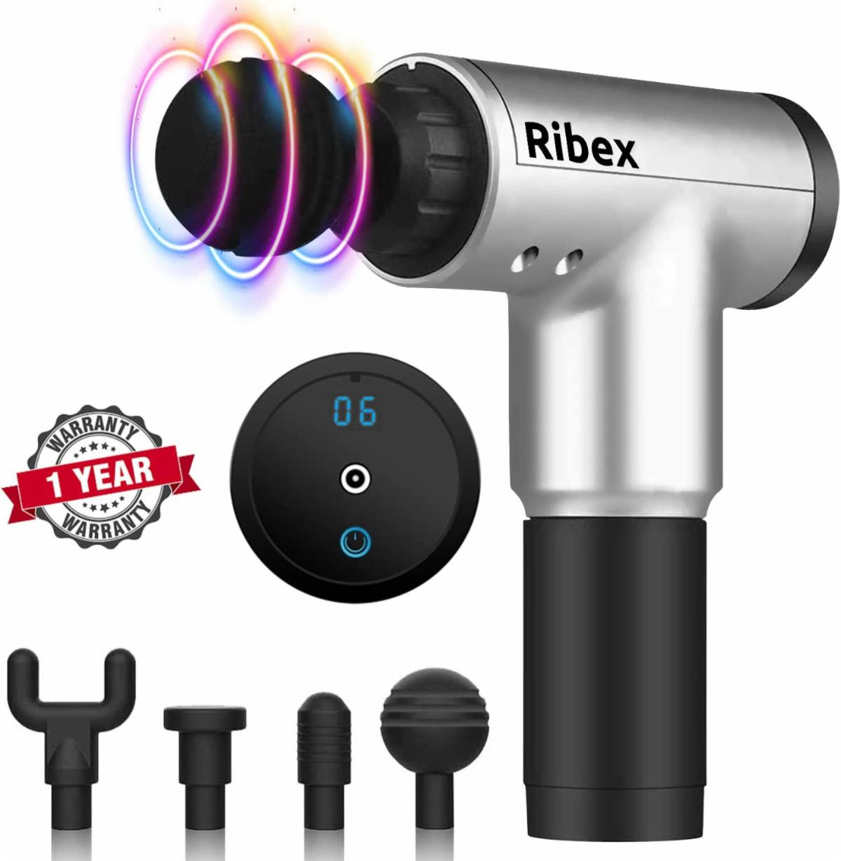 Ribex A6 Pro Muscle Massage Gun - Deep Tissue Percussive Handheld Cordless Massage