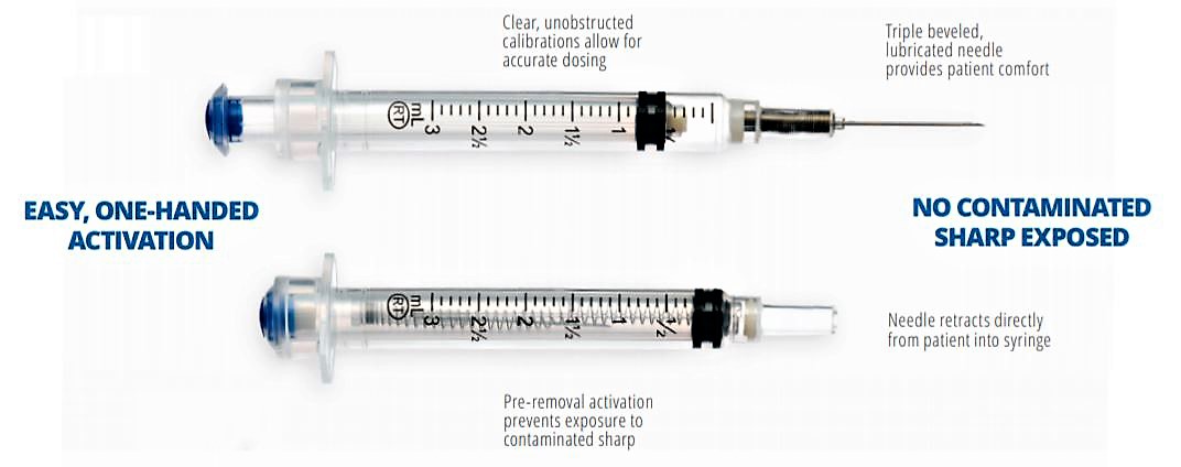 VanishPoint 3cc Syringe 23gx1", 100/Bx (6 BX/CA)