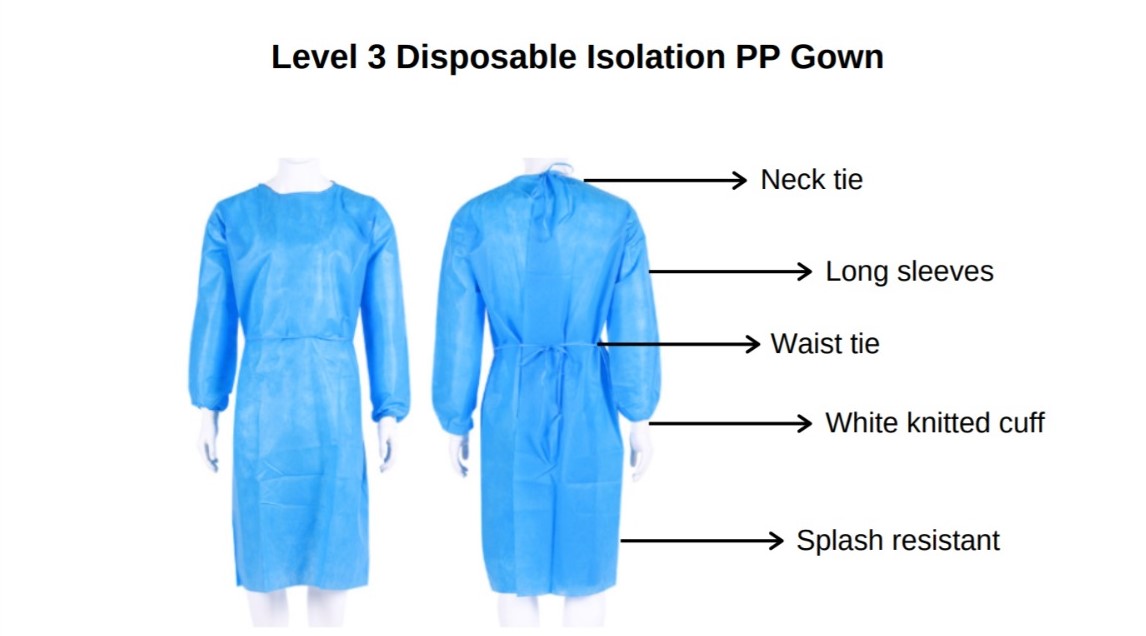 Level 3 isolation gowns.