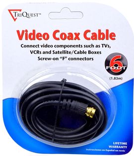 Retail Ready Triquest 6FT RG59 Coaxial Video Cable