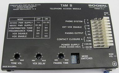 TAM BOGEN TELEPHONE ACCESS MODULE AND 24 VOLT POWER SUPPLY