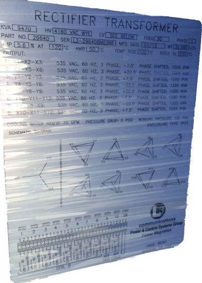 L3 POWER MAGNETICS 29640 RECTIFIER TRANSFORMER