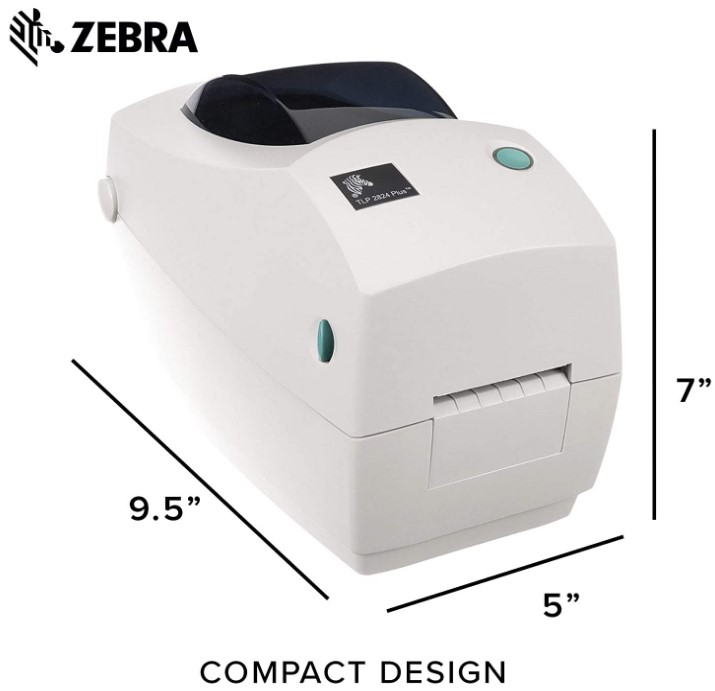 ZEBRA TLP2824 PLUS THERMAL TRANSFER DESKTOP PRINTER - W/ SERIAL & USB CONNECTIVITY