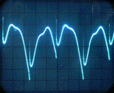 Current flow oscilloscope trace